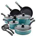 Paula-Deen-Riverbend-Nonstick-Cookware-Pots-and-Pans-Set,-12-Piece,-Gulf-Blue-Speckle