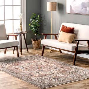 Light-Brown-Tasseled-Medallion-Area-Rug