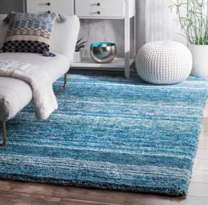 Sky-Blue-Striped-Shaggy-Area-Rug